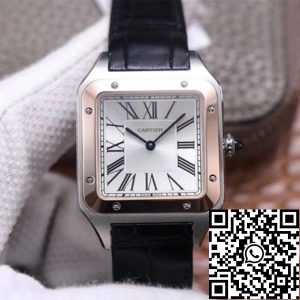 Replica Cartier Santos Dumont W2SA0017 1:1 Best Edition F1 Factory Silver Dial Swiss ETA430 MC