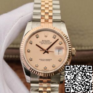 Replica Rolex Datejust 116231 36MM 1:1 Best Edition GM Factory Diamond-set Pink Dial