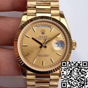 Replica Rolex Day Date M128238-0045 1:1 Best Edition EW Factory Champagne Dial Swiss ETA3255