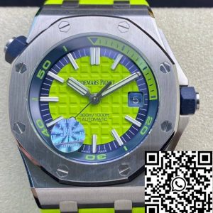 Replica Audemars Piguet Royal Oak Offshore Diver 15710ST.OO.A038CA.01 JF Factory 1:1 Best Edition Swiss ETA3120 Green Textured Dial