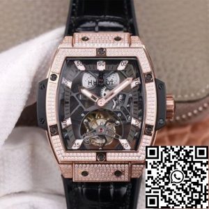 Replica Hublot Masterpiece Tourbillon 906.OX.0123.VR.AES13 1:1 Best Edition JB Factory Rose Gold Diamond Swiss HUB 9006