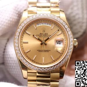 Replica Rolex Day Date M228348RBR-0008 1:1 Best Edition EW Factory 18ct Yellow Gold