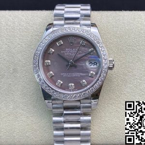 Replica Rolex Datejust M178384-0019 31MM 1:1 Best Edition EW Factory Diamond-set Bezel