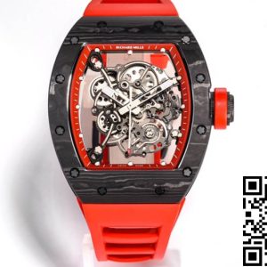 Replica Richard Mille RM055 NTPT 1:1 Best Edition BBR Factory Carbon Fiber Red Strap