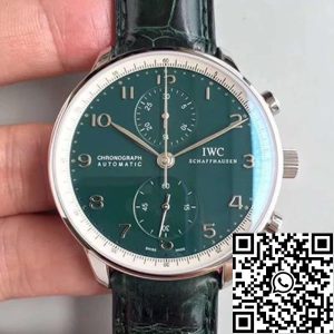 Replica IWC Portuguese YL Factory 1:1 Best Edition Swiss ETA69355 Green Dial With Silver Markers