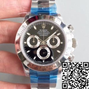 Replica Rolex Daytona Cosmograph 116520 Noob Factory 1:1 Best Edition Swiss ETA4130 Black Dial