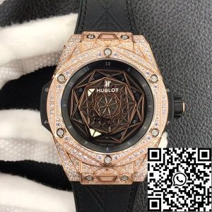 Replica Hublot Big Bang 1:1 Best Edition WWF Factory Gold Full Diamond Case