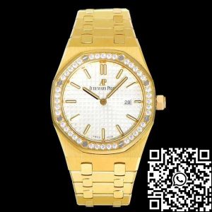 Replica Audemars Piguet Royal Oak 67651BA.ZZ.1261BA.01 1:1 Best Edition JF Factory Yellow Gold Diamond Swiss Quartz