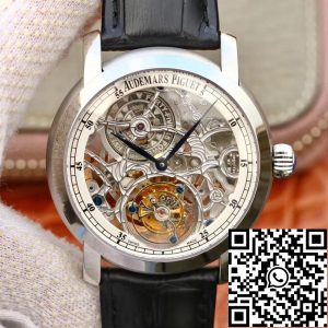 Replica Audemars Piguet JULES 26357PT.ZZ.D028CR.02 Men Watches 1:1 Best Edition Swiss Tourbillon Black Leather Strap