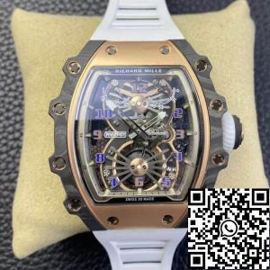 Replica Richard Mille RM21-01 1:1 Best Edition RM Factory Tourbillon Skeleton Dial White Strap