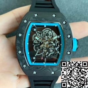 Replica Richard Mille RM055 1:1 Best Edition KV Factory V2 Carbon Fiber Skeleton Dial