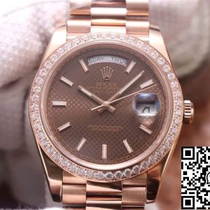 Replica Rolex Day Date M228345RBR-0005 1:1 Best Edition EW Factory 18ct Rose Gold