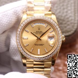 Replica Rolex Day Date M228348RBR-0002 1:1 Best Edition EW Factory Champagne Dial