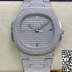 Replica Patek Philippe Nautilus 5719/1G-001 1:1 Best Edition PPF Factory Full Diamond Dial