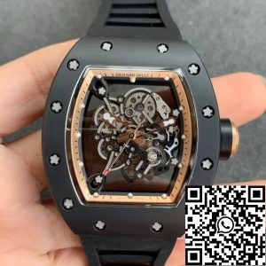 Replica Richard Mille RM055 1:1 Best Edition KV Factory V2 Black Ceramic