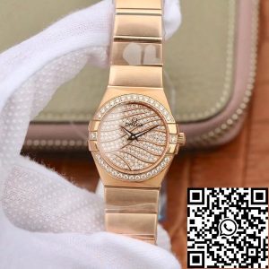 Replica Omega Constellation 27mm Quartz Ladies 18K Rosegold TW Factory 1:1 Best Edition Swiss Eta Quartz 1376