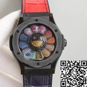Replica Hublot Classic Fusion Takashi Murakami 507.CX.9000.RX.TAK21 1:1 Best Edition Sunflower Colored Diamond Dial