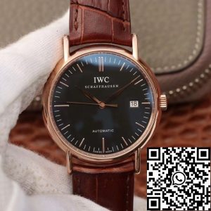 Replica IWC Portofino IW356504 TW Facroty 1:1 Best Edition Swiss ETA30110 18K Rose Gold Black dial