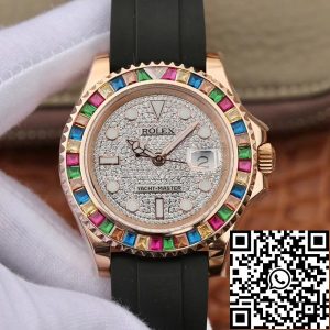 Replica Rolex Oyster Perpetual Yacht-Master 116695 40mm Men Watches 1:1 Best Edition With Gem-Set Bezel
