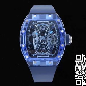 Replica Richard Mille RM053-02 Tourbillon 1:1 Best Edition RM Factory Blue Skeleton Dial