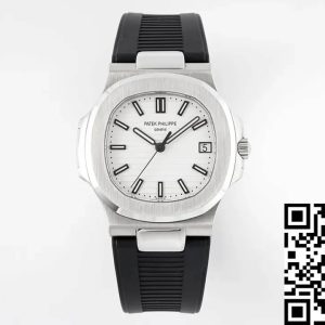 Replica Patek Philippe Nautilus 5711 1:1 Best Edition PPF Factory White Dial Rubber Strap
