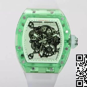 Replica Richard Mille RM055 1:1 Best Edition RM Factory Green Skeleton Dial