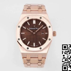 Replica Audemars Piguet Royal Oak Quartz 33MM 67650OR.OO.1261OR.01 1:1 Best Edition ZF Factory Brown Dial