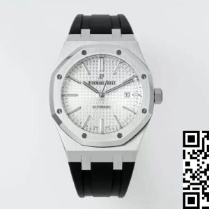 Replica Audemars Piguet Royal Oak 15400 1:1 Best Edition APS Factory White Dial Rubber Strap