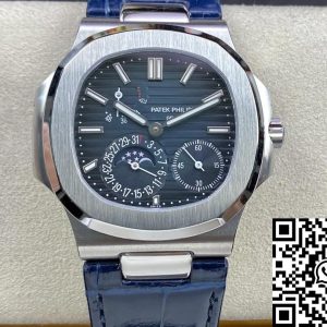 Replica Patek Philippe Nautilus 5712 1:1 Best Edition GR Factory Blue Leather Strap