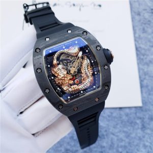 Replica Richard Mille Carbon Fiber Automatic Machine Watch 42MM